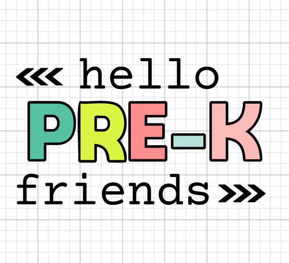 Hello Pre Kindergarten SVG Saying