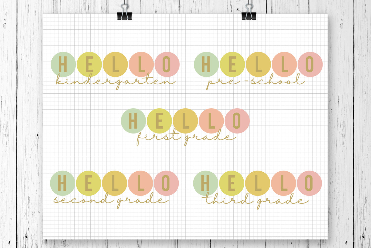 Hello Grades SVG Saying