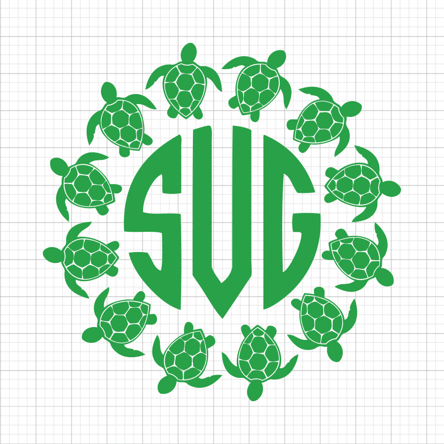 Turtle SVG Frame Monogram