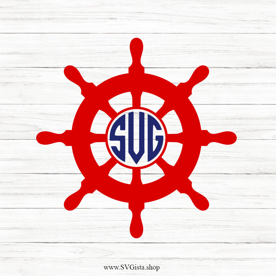 Ship Wheel SVG Monogram