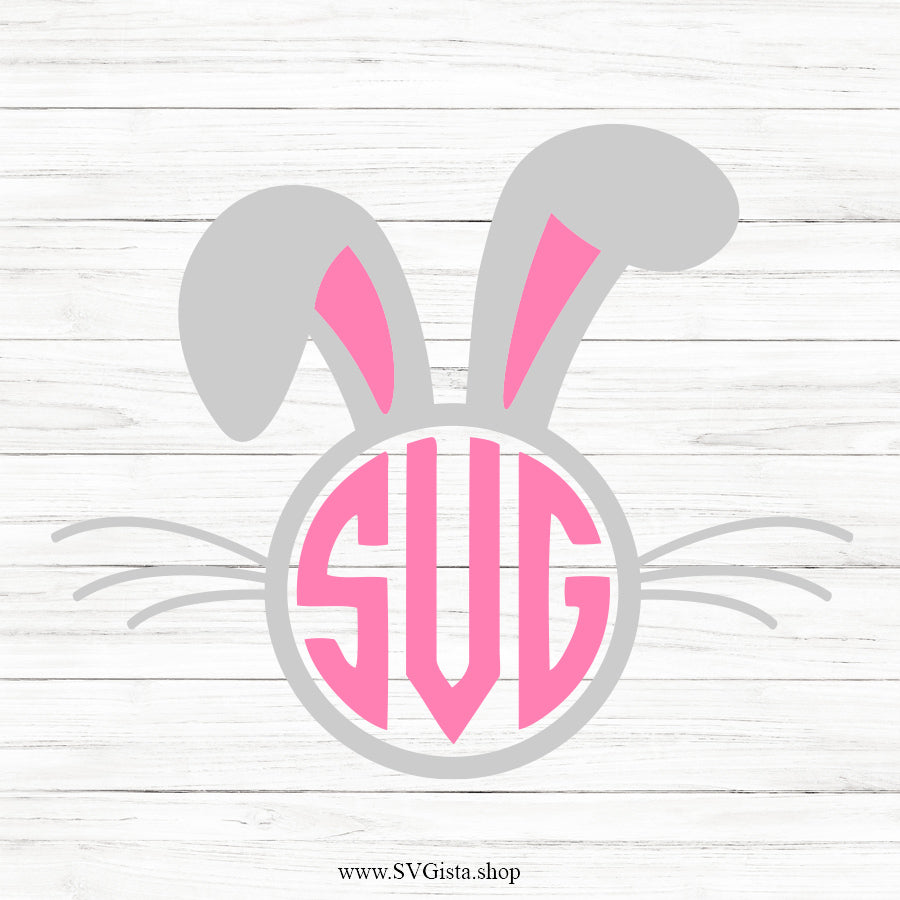 Bunny Face SVG Monogram