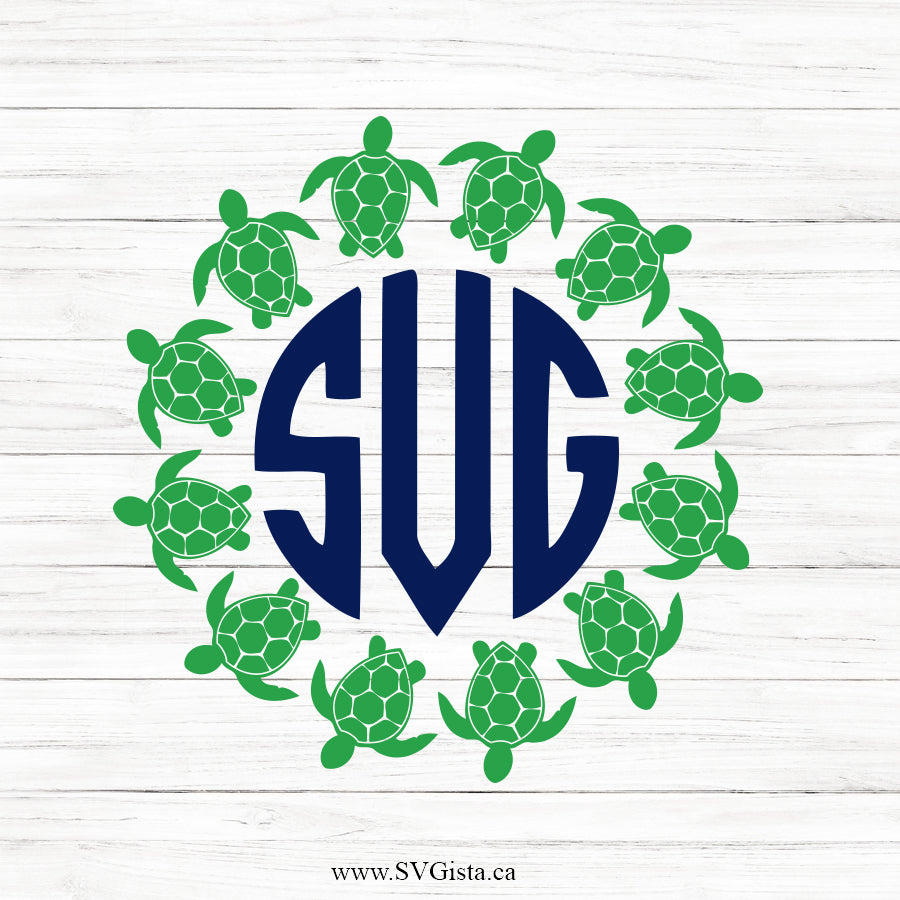Turtle SVG Frame Monogram