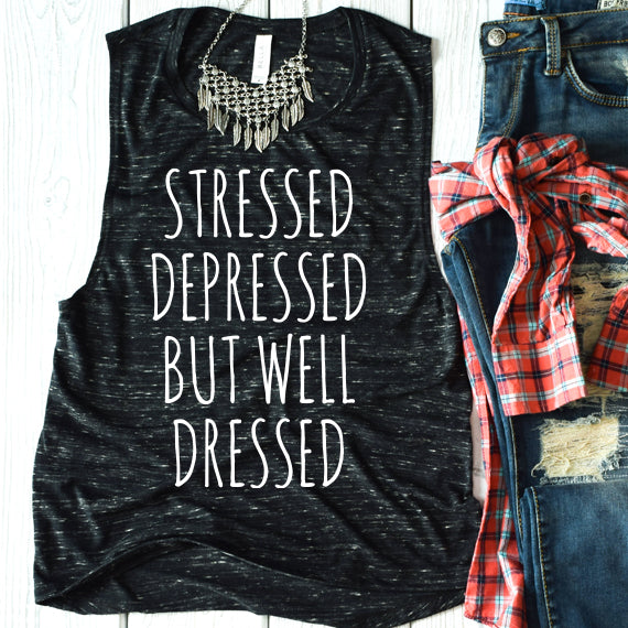 Stressed Depressed SVG Saying