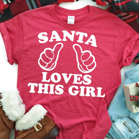 Santa Loves This Girl SVG Saying