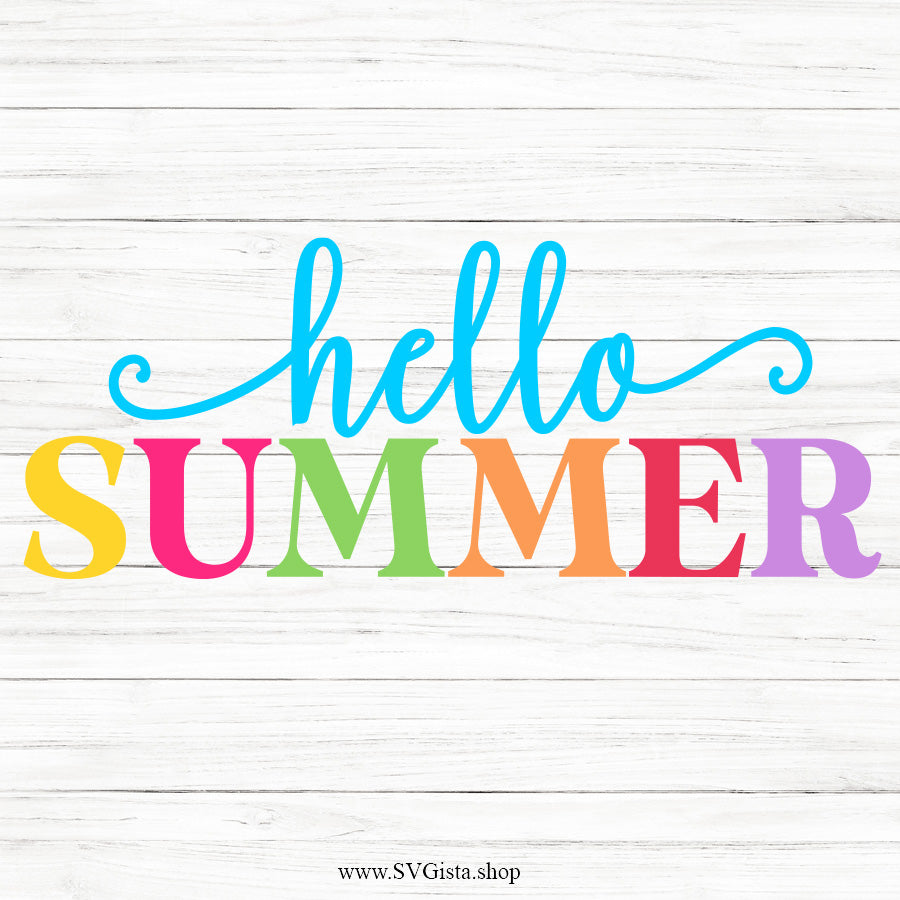 Hello Summer SVG Saying