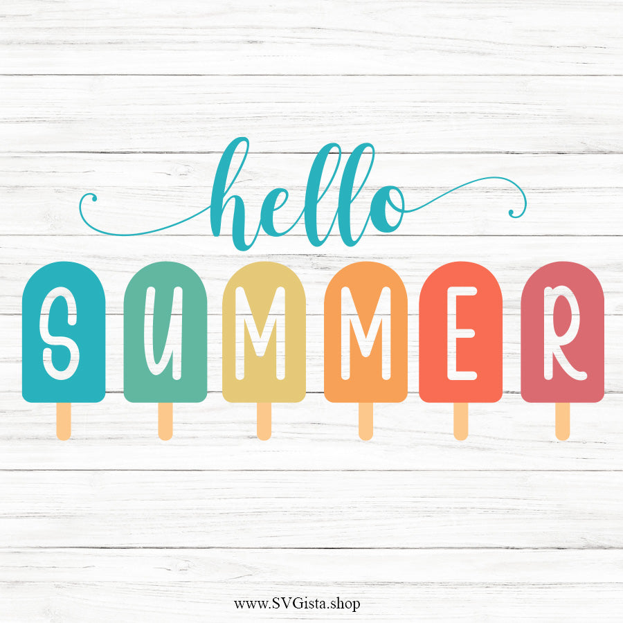 Hello Summer SVG Saying