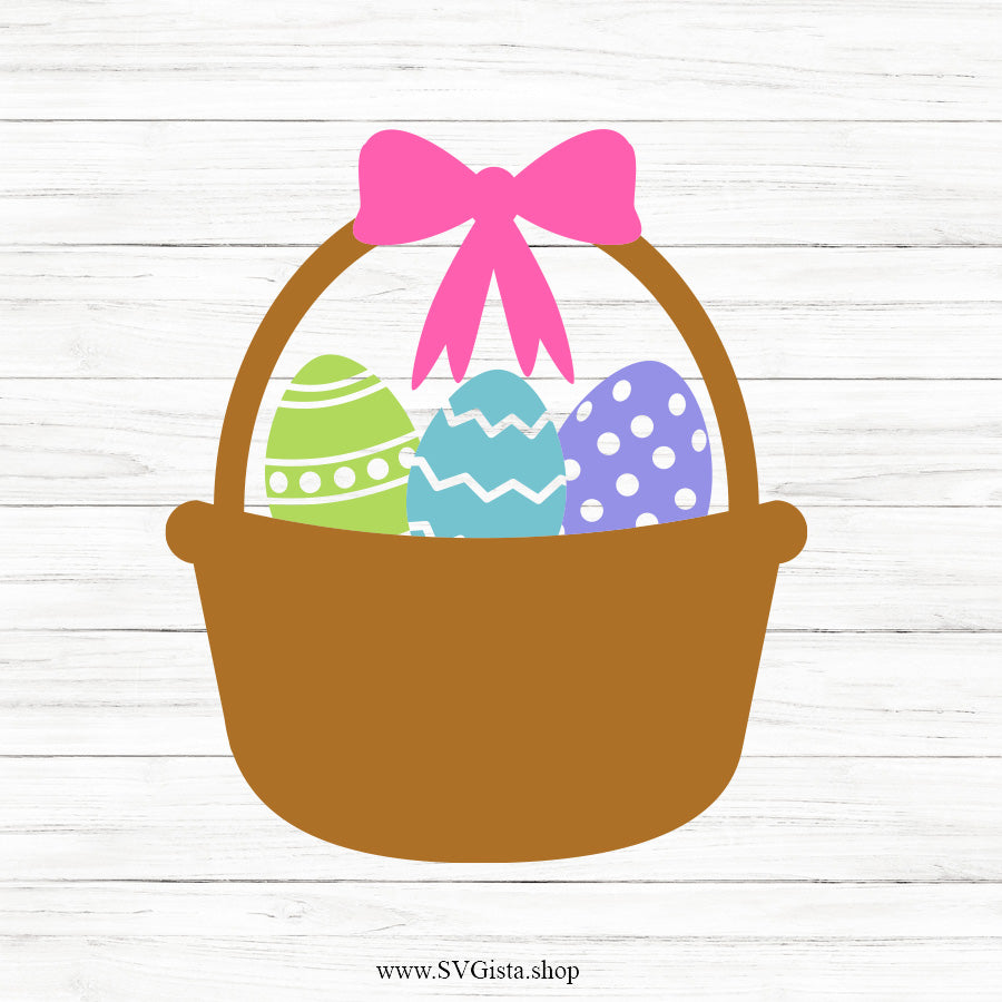 Easter Egg Basket SVG Clipart