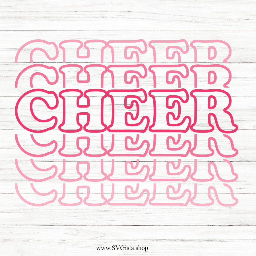 Cheer Stacked SVG Saying