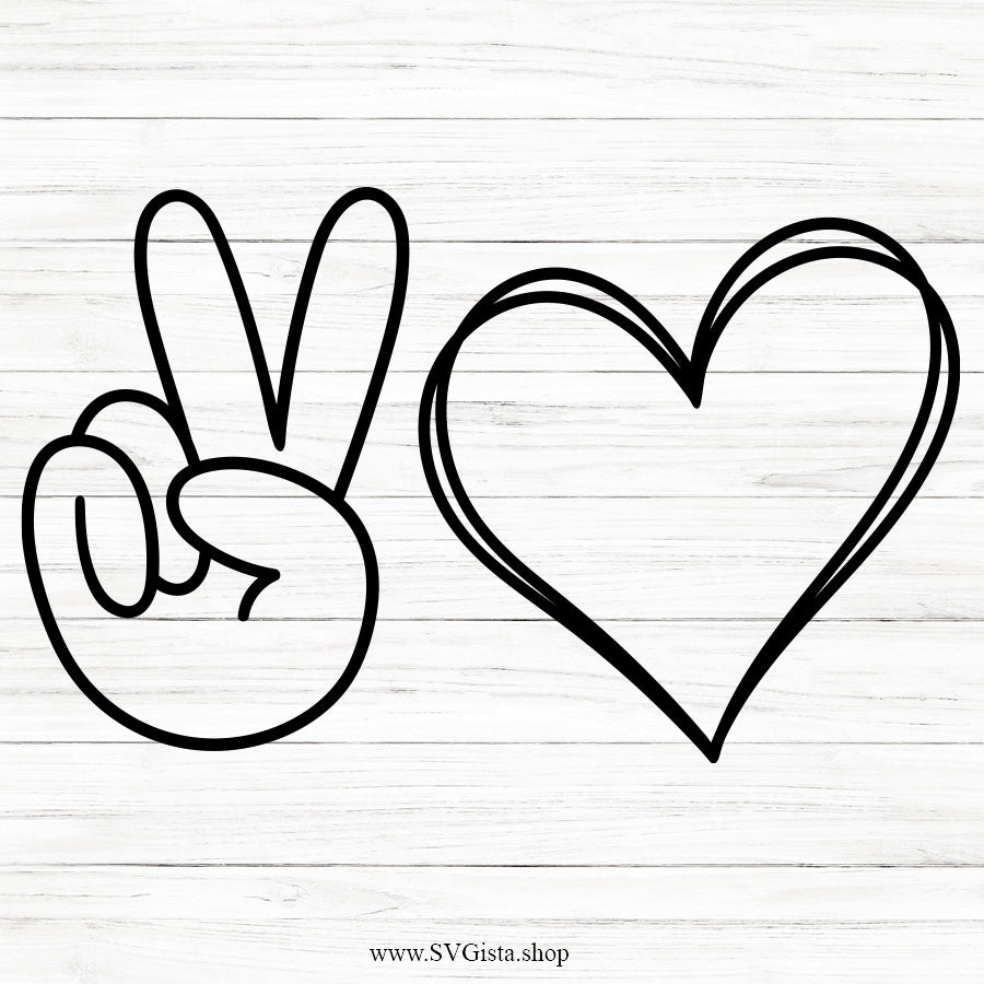 Peace And Love SVG