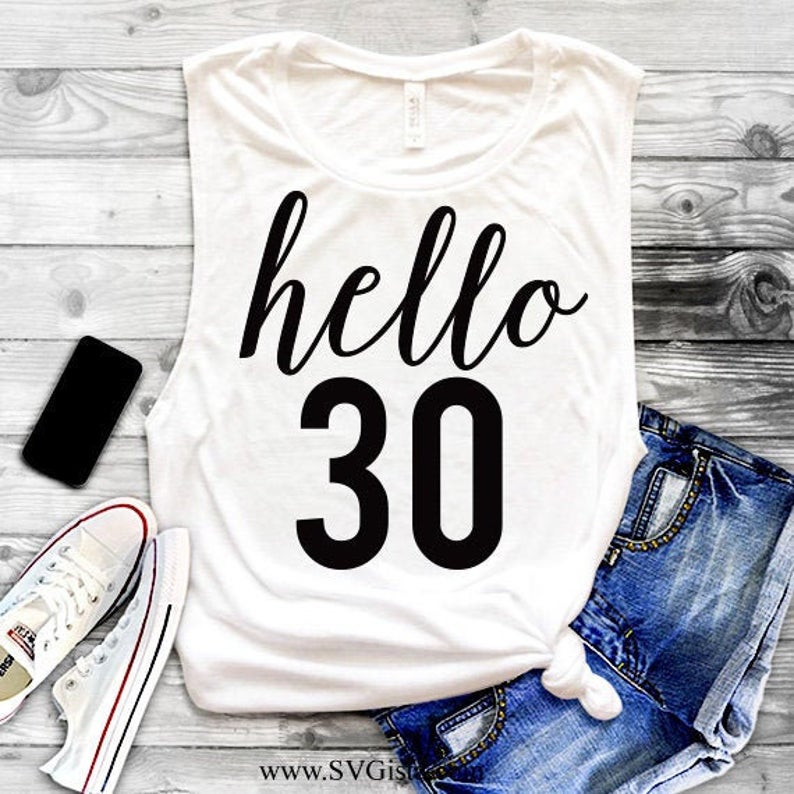 Hello 30 SVG Saying