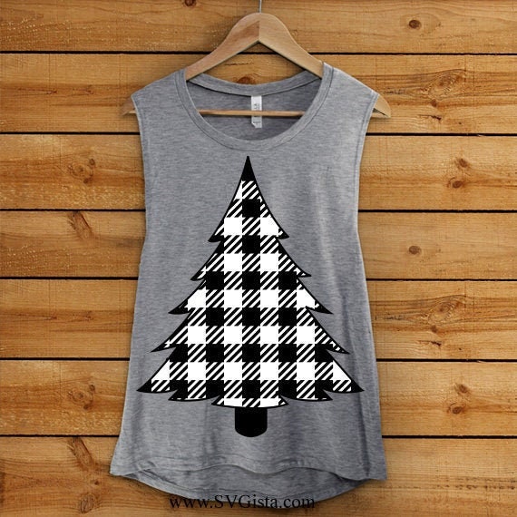 Buffalo Plaid Print Tree SVG