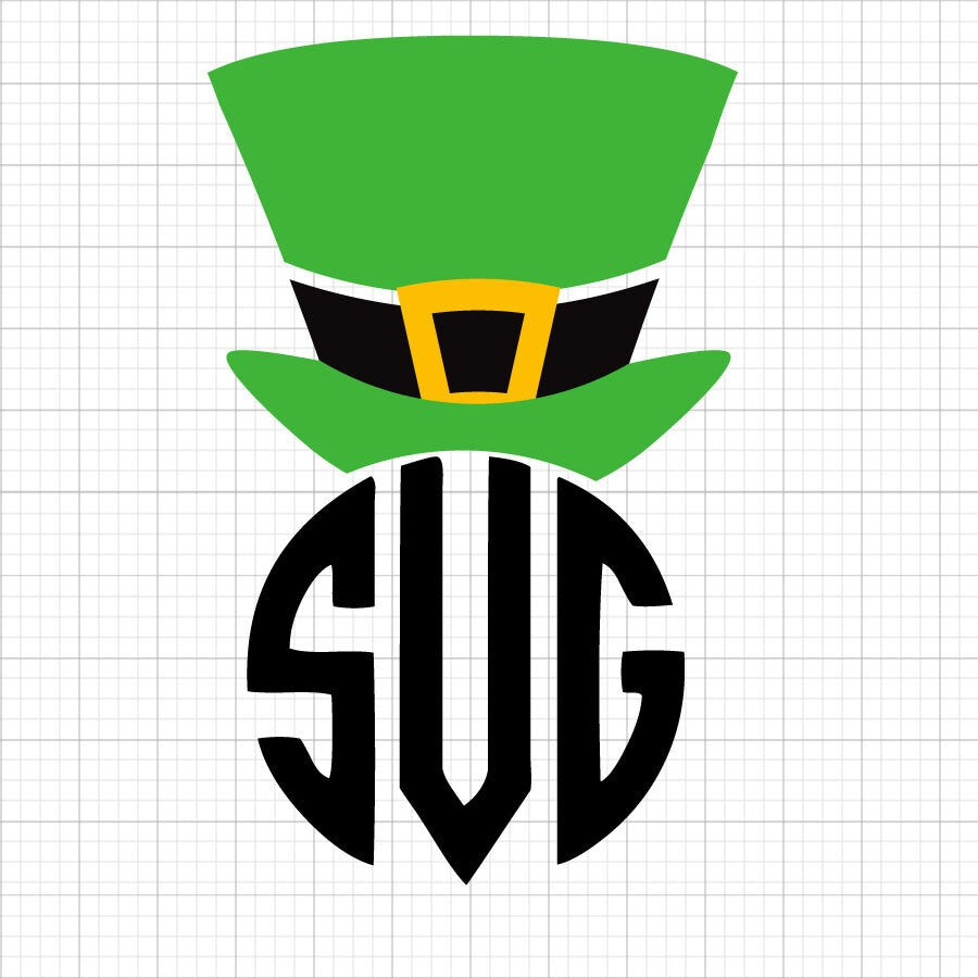 Leprechaun Monogram Hat SVG Clipart