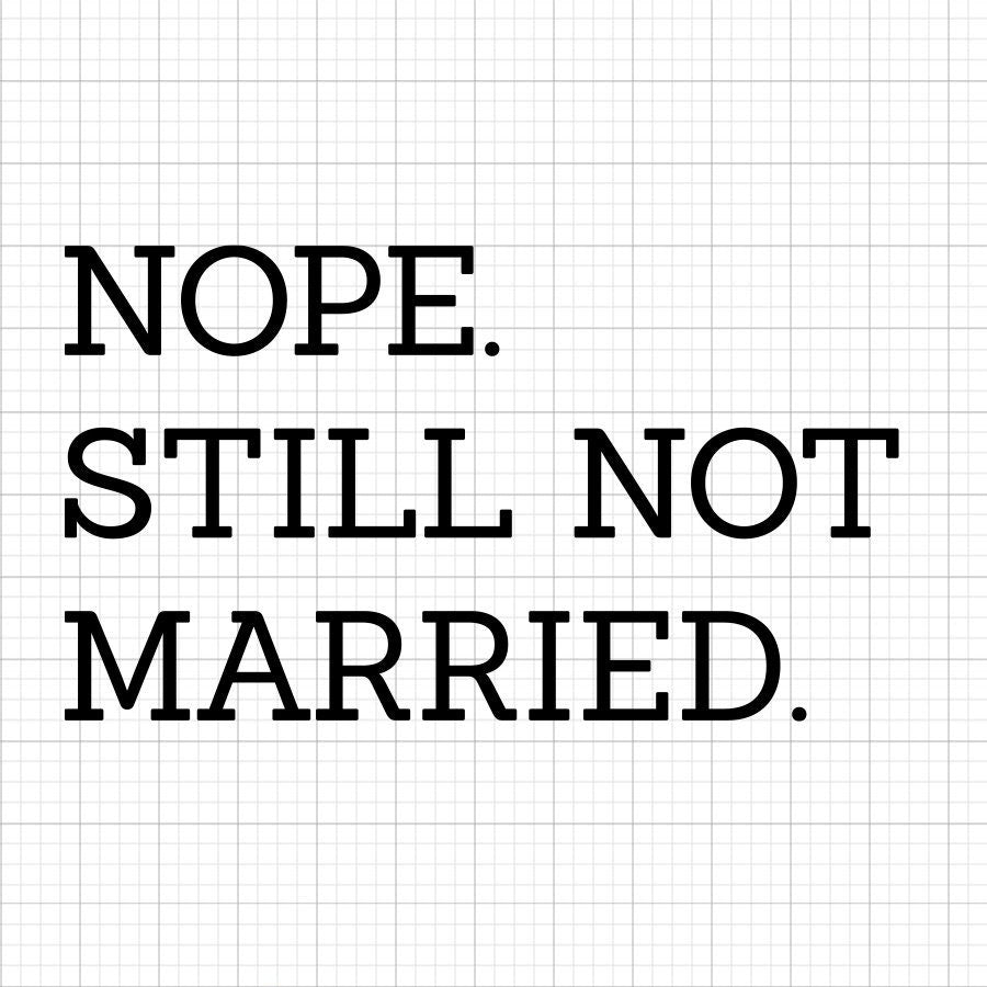 Nope Still Not Married SVG Saying
