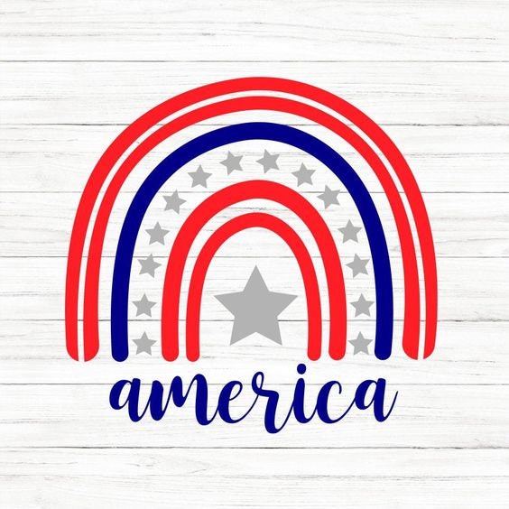 America Rainbow SVG Clipart