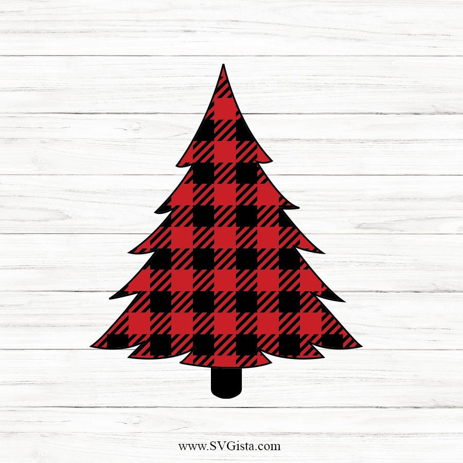 Buffalo Plaid Print Tree SVG