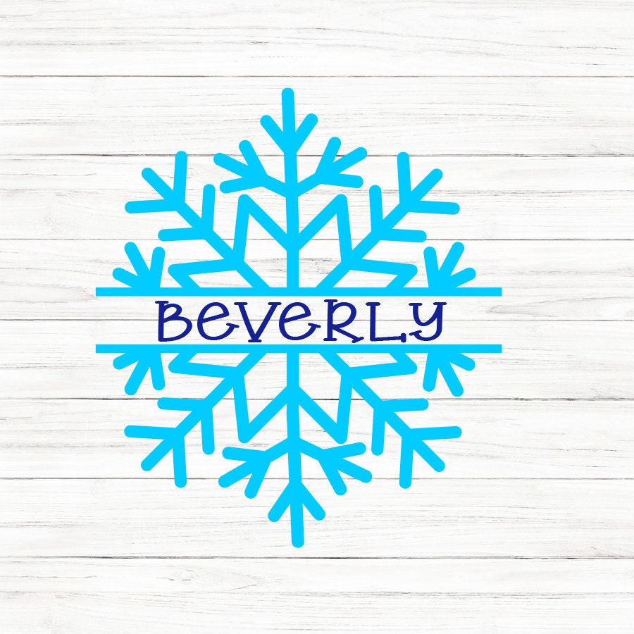 Snowflake Name Frame SVG Clipart