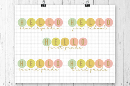 Hello Grades SVG Saying