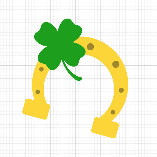 Horseshoe And Clover SVG
