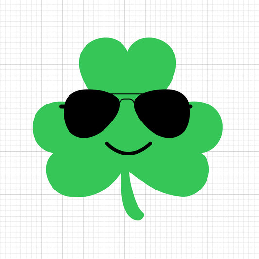 Clover With Sunglasses SVG