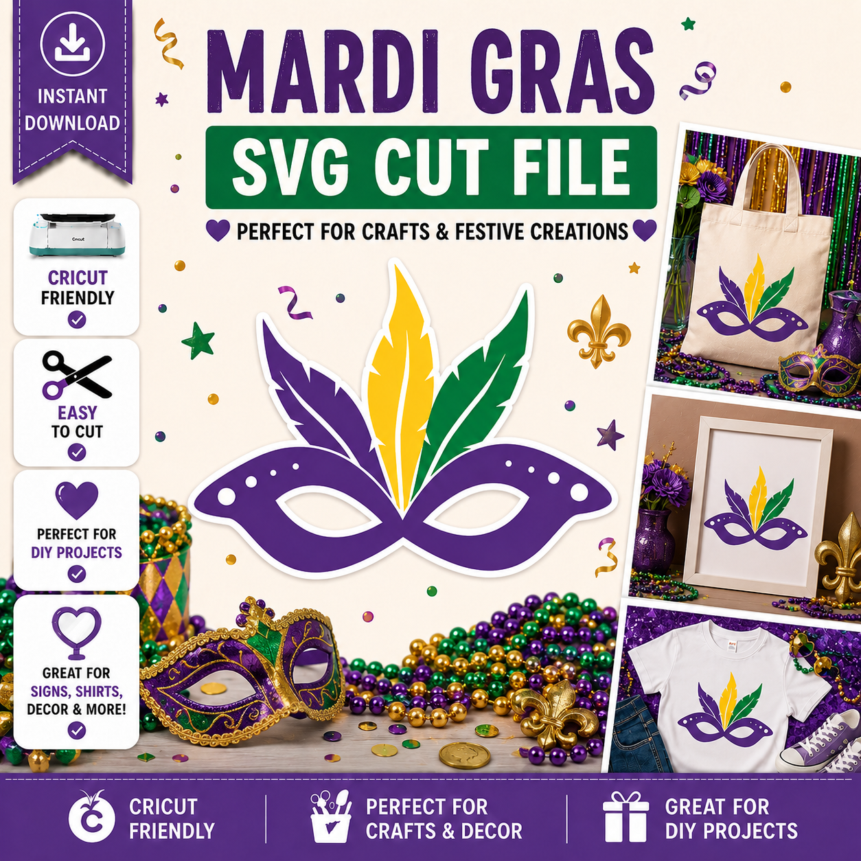 Mardi Gras Mask SVG