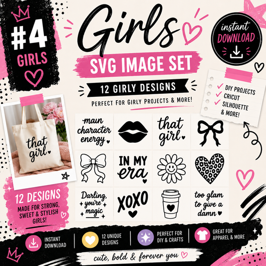 Girl SVG Bundle, Trendy Character Designs, Cricut Cut Files (Digital Download)