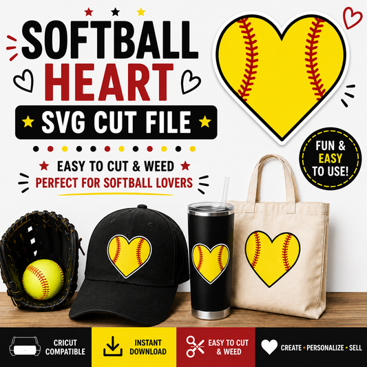 Softball Heart SVG