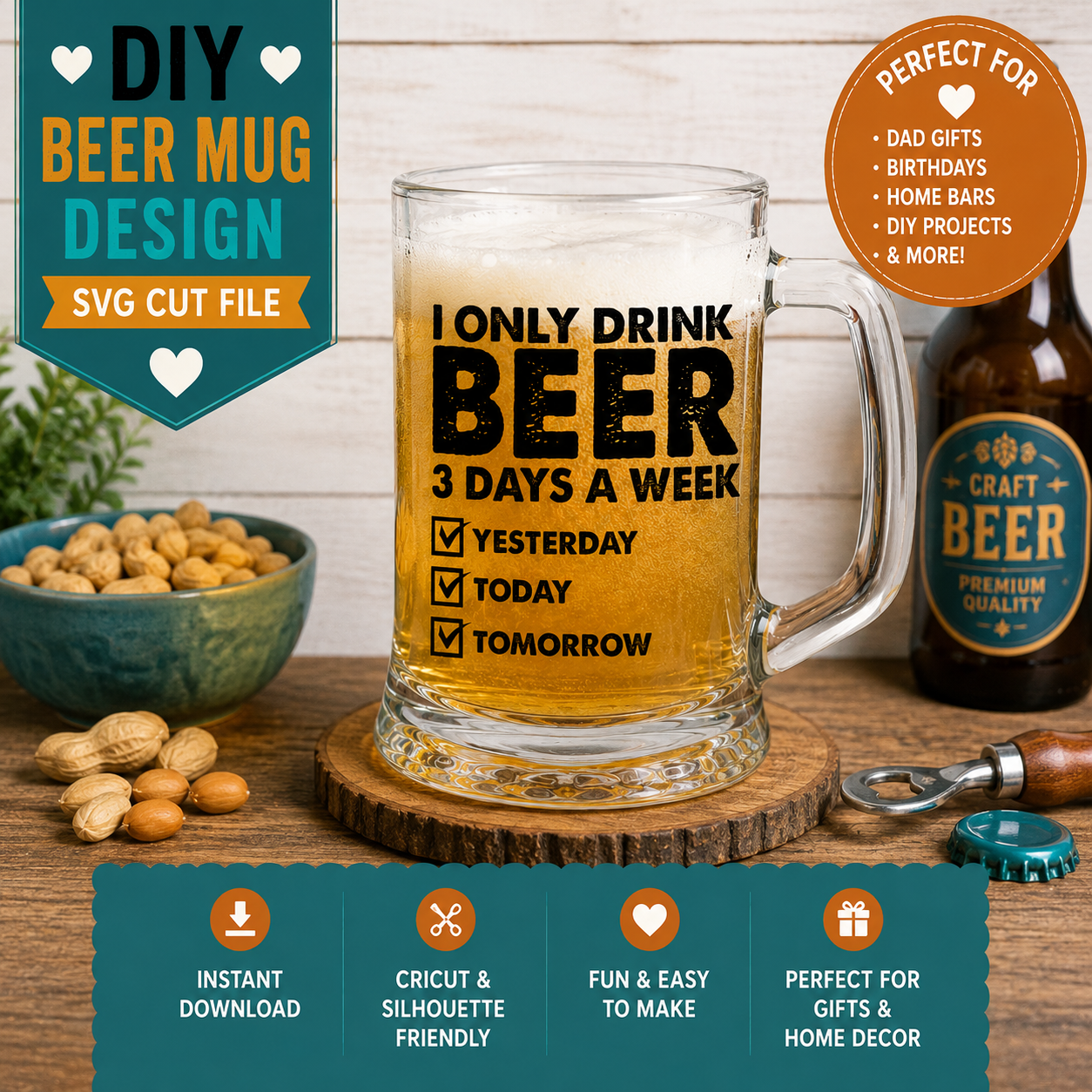 I Only Drink Beer SVG Saying