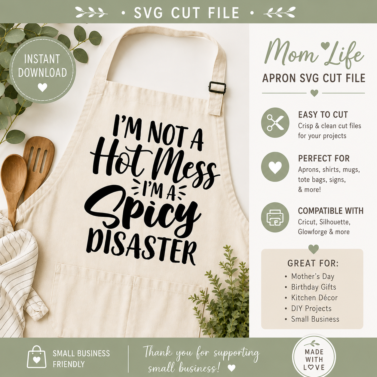 I'm Not A Hot Mess I'm A Spicy Disaster SVG Saying