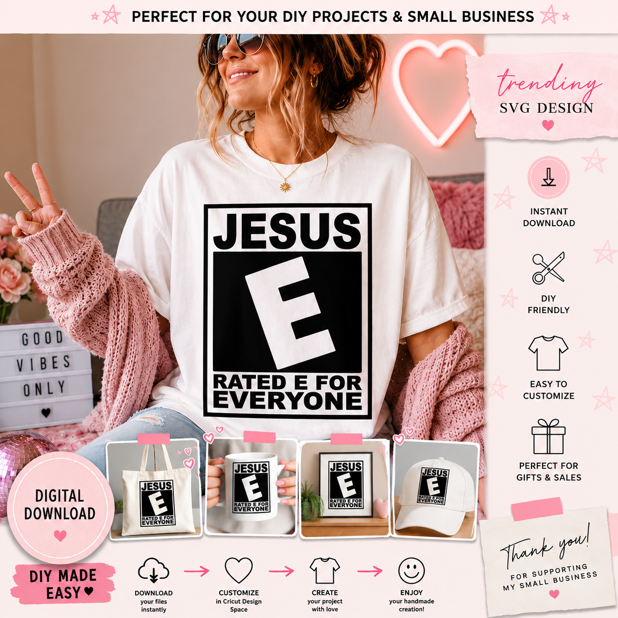 Jesus Rated E SVG Saying