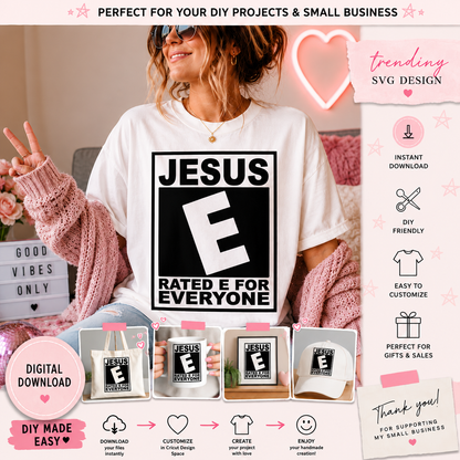 Jesus Rated E SVG Saying