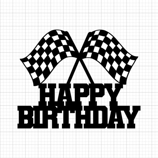 Race Flag Birthday SVG Cake Topper