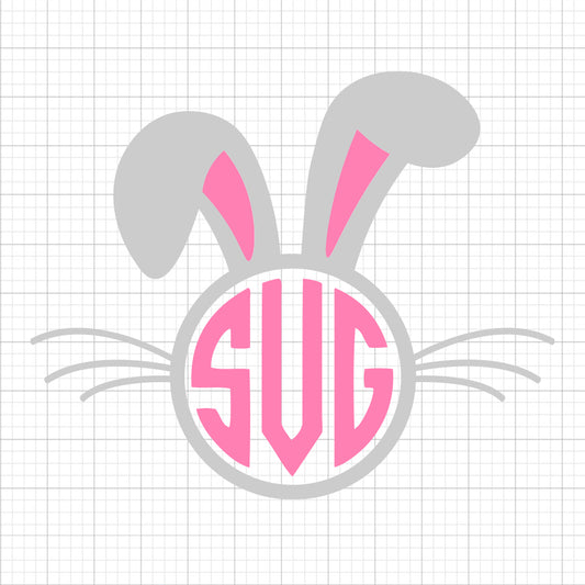 Bunny Face SVG Monogram