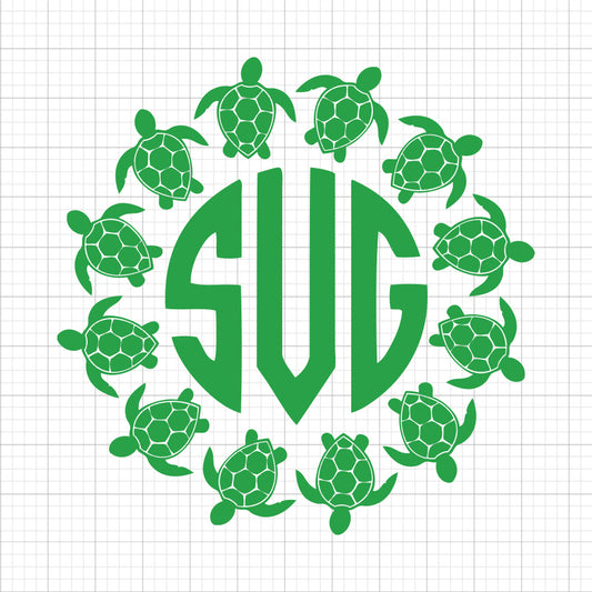 Turtle SVG Frame Monogram