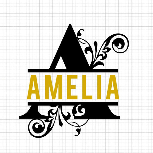 Split Flourish Frame Alphabet