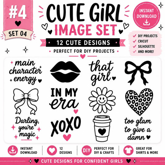 Girl SVG Bundle, Trendy Character Designs, Cricut Cut Files (Digital Download)