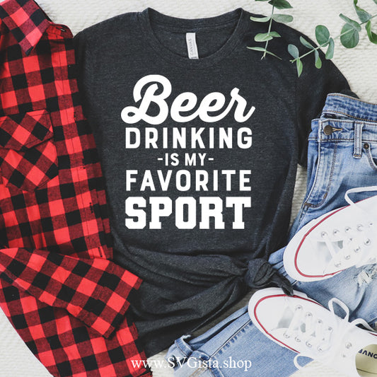 Beer Drinking Is My Favorite Sport SVG Saying