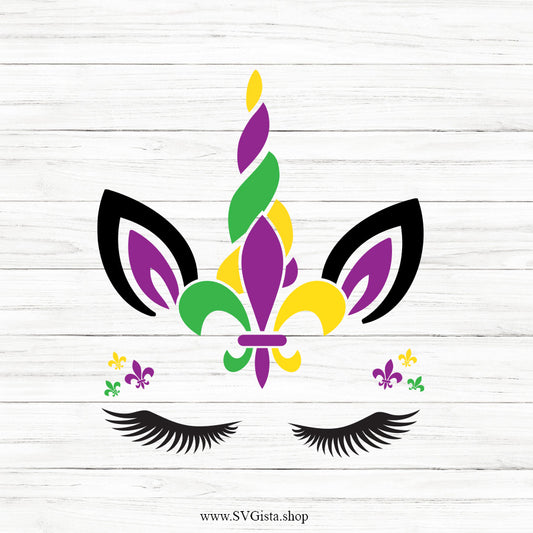 Mardi Gras Unicorn SVG