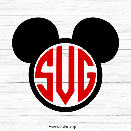 Mouse Head SVG Monogram