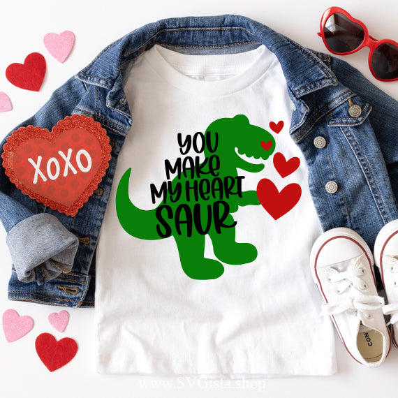 You Make My Heart Saur SVG Saying