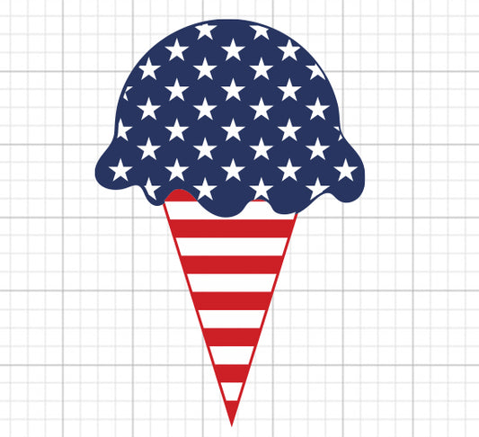 Flag Ice Cream Cone SVG