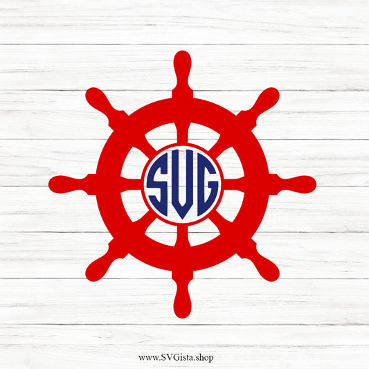 Ship Wheel SVG Monogram