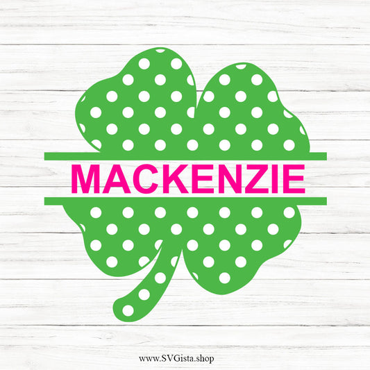 Polka Dot Shamrock SVG Monogram