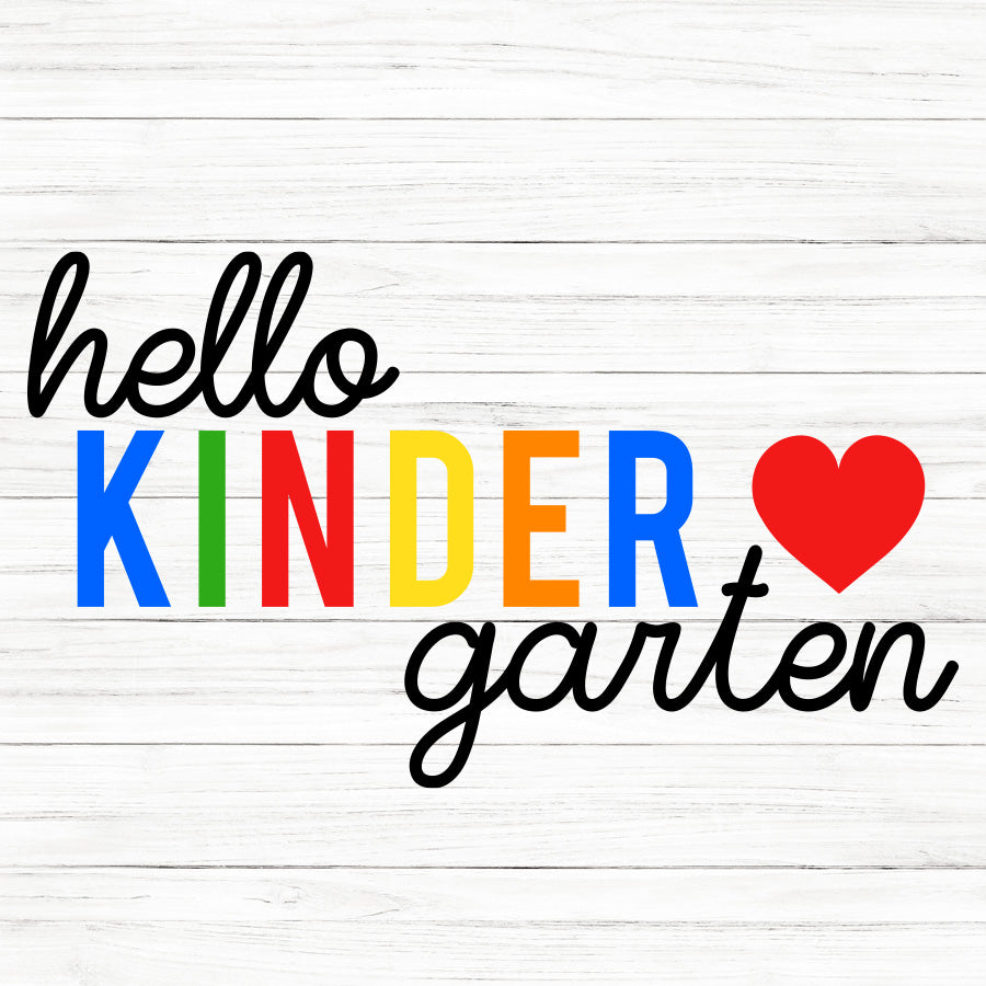 Hello Kindergarten SVG Saying