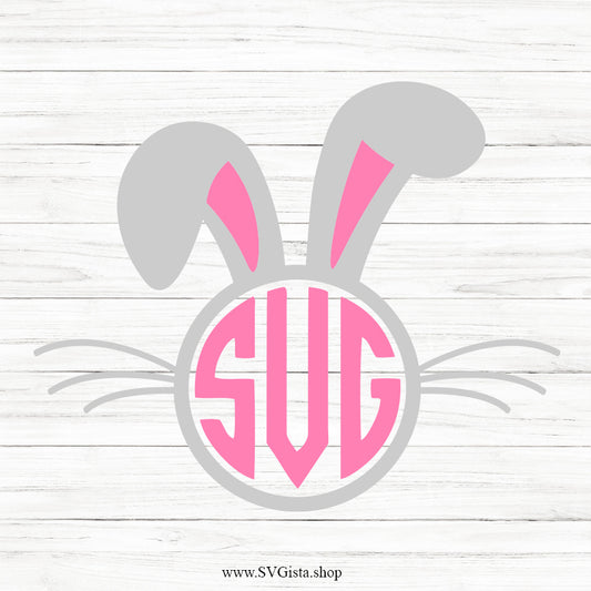 Bunny Face SVG Monogram
