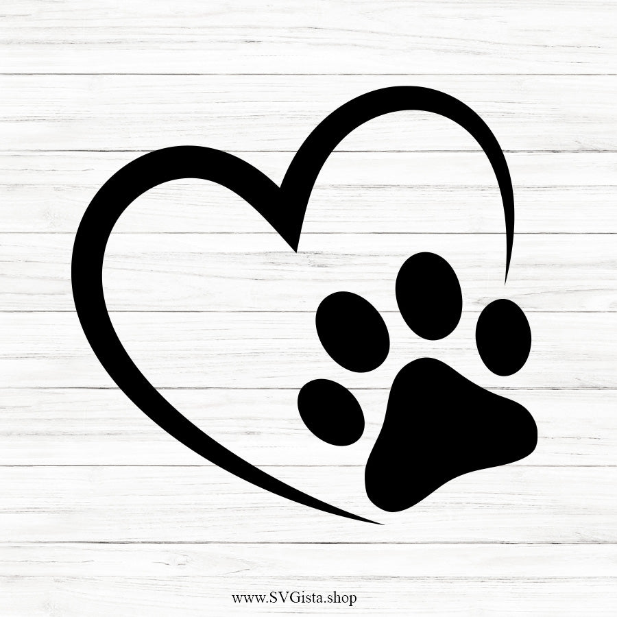 Heart Paw Print SVG
