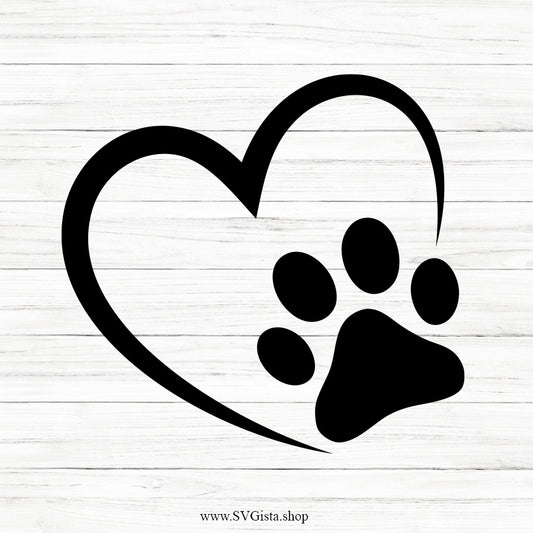 Heart Paw Print SVG
