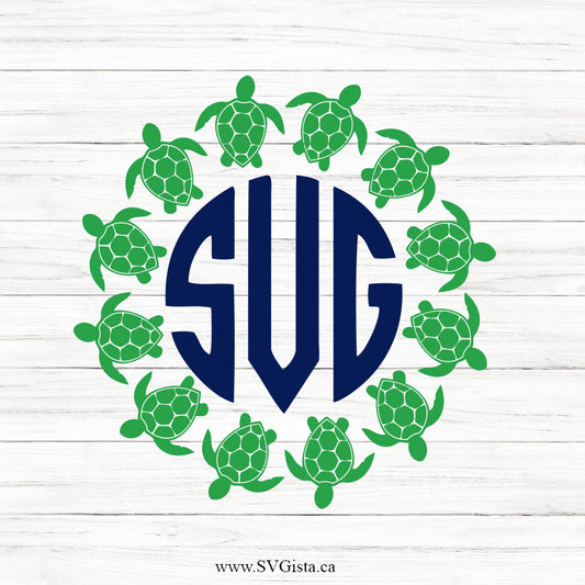 Turtle SVG Frame Monogram