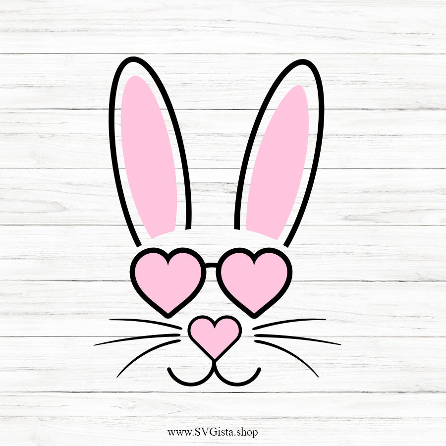 Bunny Face With Glasses SVG
