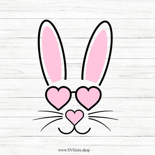 Bunny Face With Glasses SVG