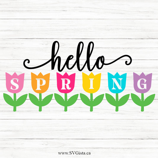 Hello Spring SVG Saying